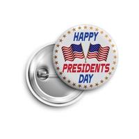 Presidents Day Button, Abzeichen, Banner isoliert mit zwei Flaggen usa vektor