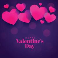 Valentinsgrüße Tag romantisch Herzen Hintergrund mit Bokeh bewirken vektor