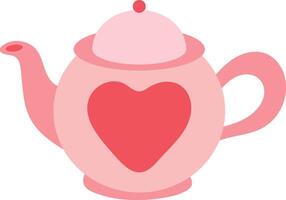 Valentinstag Liebe Teekanne zum Valentinstag Tag Dekoration vektor
