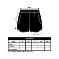 kort byxor storlek Diagram, svettas shorts mode platt mall, sportkläder unisex- Diagram storlek vektor