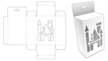Hängebox mit Schlossfenster Stanzschablone vektor