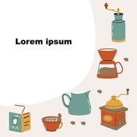 Kaffee brauen Töpfe Banner Hintergrund mit Kopieren Raum vektor