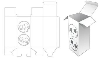 Verpackungsbox mit gestanzter Schablone mit Totenköpfen vektor