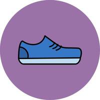 Gym skor linje fylld flerfärgad cirkel ikon vektor