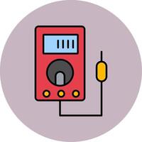 voltmeter linje fylld flerfärgad cirkel ikon vektor