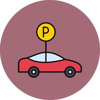 parkering linje fylld flerfärgad cirkel ikon vektor