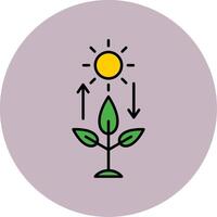 Photosynthese Linie gefüllt Mehrfarben Kreis Symbol vektor