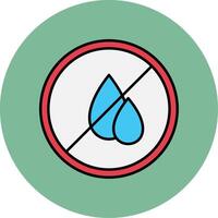 Wasser Knappheit Linie gefüllt Mehrfarben Kreis Symbol vektor