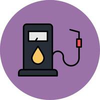 gas pump linje fylld flerfärgad cirkel ikon vektor