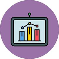 bar Diagram linje fylld flerfärgad cirkel ikon vektor