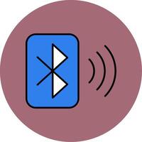 Bluetooth Linie gefüllt Mehrfarben Kreis Symbol vektor