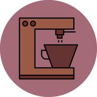 Kaffee Maschine Linie gefüllt Mehrfarben Kreis Symbol vektor
