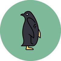 Pinguin Linie gefüllt Mehrfarben Kreis Symbol vektor