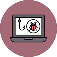 Phishing Linie gefüllt Mehrfarben Kreis Symbol vektor