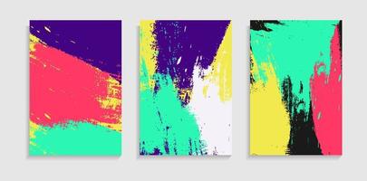 uppsättning av minimal abstrakt färgglada splatter färg textur bakgrund designmall vektor