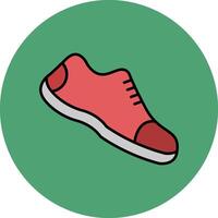 Laufen Schuhe Linie gefüllt Mehrfarben Kreis Symbol vektor