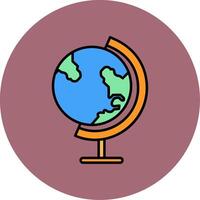 Erde Globus Linie gefüllt Mehrfarben Kreis Symbol vektor