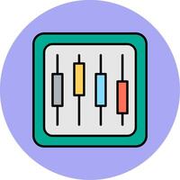 Diagramm Linie gefüllt Mehrfarben Kreis Symbol vektor