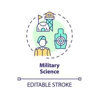 2d editierbar Mehrfarbig Militär- Wissenschaft Symbol, einfach isoliert Vektor, dünn Linie Illustration Darstellen außerhalb des Lehrplans Aktivitäten. vektor