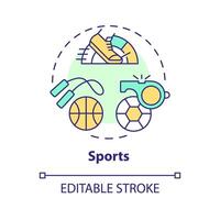 2d redigerbar Flerfärgad sporter ikon, enkel isolerat vektor, tunn linje illustration representerar extracurricular aktiviteter. vektor