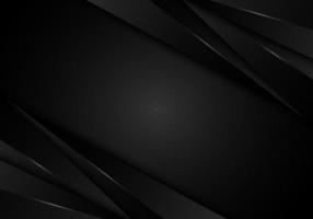 abstrakte 3D moderne schwarze Streifenschicht mit Licht auf dunklem Hintergrund vektor