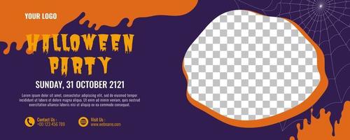 Halloween-Banner oder Party-Einladungs-Hintergrund-Design-Vorlage vektor