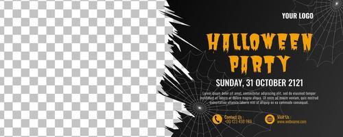 Halloween-Banner oder Party-Einladungs-Hintergrund-Design-Vorlage vektor