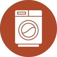 tvättning maskin glyf cirkel ikon vektor