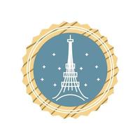 Eiffeltornets etikett vektor