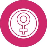 kvinna symbol glyf cirkel ikon vektor
