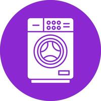 tvättning maskin glyf cirkel ikon vektor