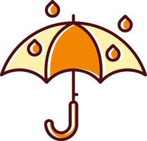 Regenschirm gefüllt ausgerutscht retro Symbol vektor