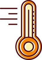 Thermometer gefüllt ausgerutscht retro Symbol vektor