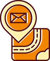 Email gefüllt ausgerutscht retro Symbol vektor