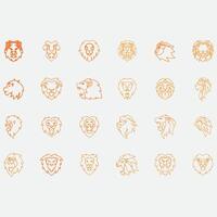 samling av lejon logotyper vektor