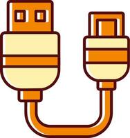 USB gefüllt ausgerutscht retro Symbol vektor