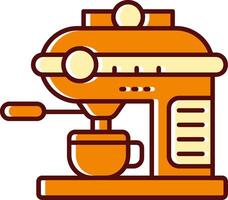 Kaffee Maschine gefüllt ausgerutscht retro Symbol vektor