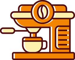 Kaffee Maschine gefüllt ausgerutscht retro Symbol vektor