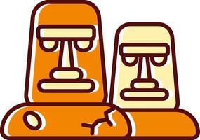 Moai gefüllt ausgerutscht retro Symbol vektor
