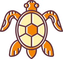 Schildkröte gefüllt ausgerutscht retro Symbol vektor