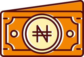 Naira gefüllt ausgerutscht retro Symbol vektor