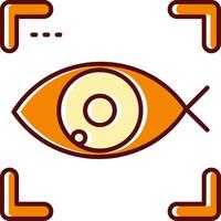 Fisch Auge gefüllt ausgerutscht retro Symbol vektor