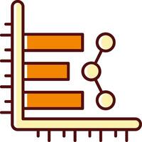 Bar Diagramm gefüllt ausgerutscht retro Symbol vektor