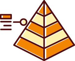 Pyramide gefüllt ausgerutscht retro Symbol vektor