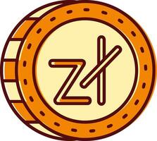 Zloty gefüllt ausgerutscht retro Symbol vektor