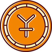 Yen gefüllt ausgerutscht retro Symbol vektor