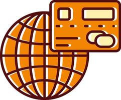 global gefüllt ausgerutscht retro Symbol vektor