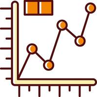 Linie Graph gefüllt ausgerutscht retro Symbol vektor