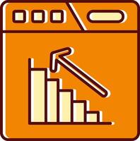 Bar Diagramm gefüllt ausgerutscht retro Symbol vektor