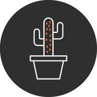 kaktus blå fylld ikon vektor